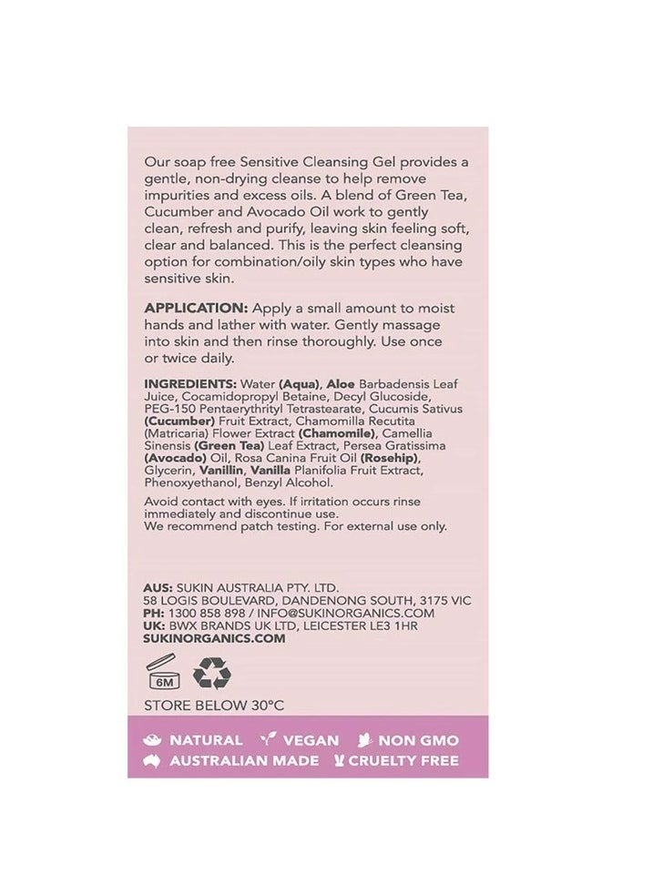 Sukin - Sukin Sensitive Cleansing Gel 125Ml - Image 1