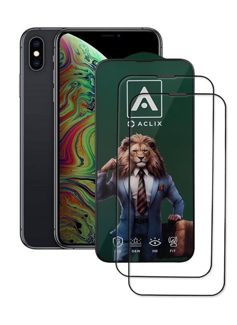 ACLIX 2 Pieces Antistatic ESD Dustproof Premium Quality High Definition Tempered Glass Screen Protector Designed For  iPhone XS Max - Image 1