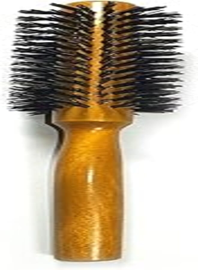 Round Bristle Hair Styling Brush - Blow Dryer and Hair Twist Brush with Natural Wood Handle