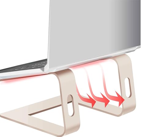 Orionstar Laptop Stand Aluminum Laptop Riser Compatible with Mac MacBook Air Pro 10 to 15.6 Inch Notebook Computer, Ergonomic Elevator Holder (Gold) - Image 4