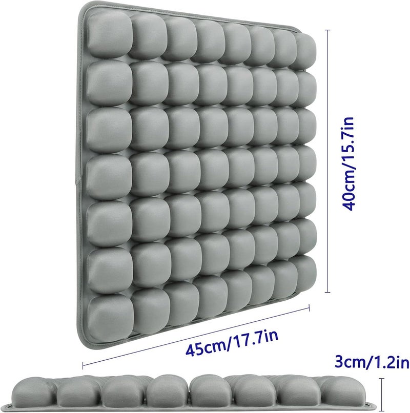 SUNFICON Inflatable Car Seat Cushion Air Seat Cushion Work from Home Office Chair Cushion Wheelchair Pad Anti Bedsore Orthopedics Pain Pressure Relief Cushion Camping Seat Mat w Pump 18"x16"x1'' Gray - Image 4
