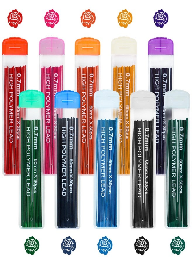 Sozize 10 Color Lead Refills 300 Pieces Colored Mechanical Pencil Lead Refills for Home Offices, 0.7 mm HB - Image 2