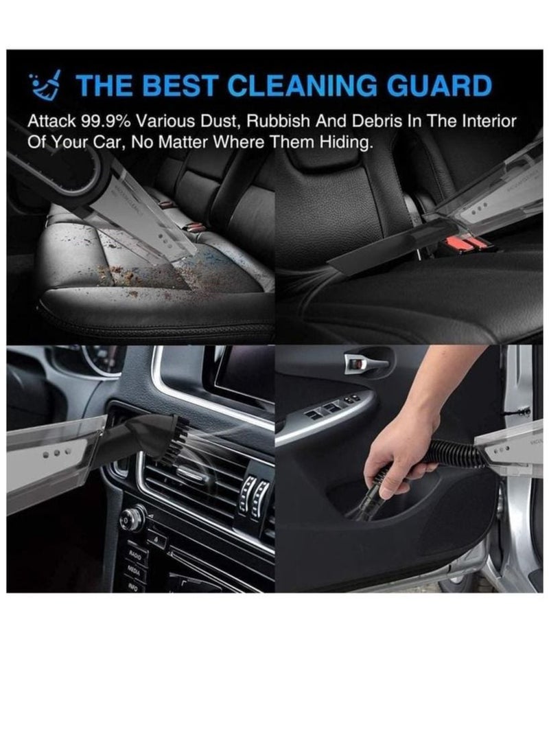 REBENUO 4-in-1 Car Vacuum Cleaner Handheld Vacuums Multifunction Car Vacuums Cleaner with Searchlight Tire Pressure Gauge and Car Inflator 120W DC 12V Up to 6500Pa Powerful Suction for Wet and Dry - Image 4