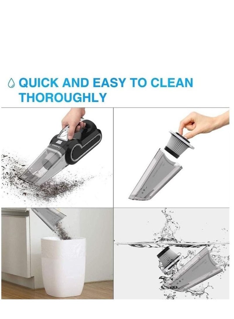 REBENUO 4-in-1 Car Vacuum Cleaner Handheld Vacuums Multifunction Car Vacuums Cleaner with Searchlight Tire Pressure Gauge and Car Inflator 120W DC 12V Up to 6500Pa Powerful Suction for Wet and Dry - Image 5