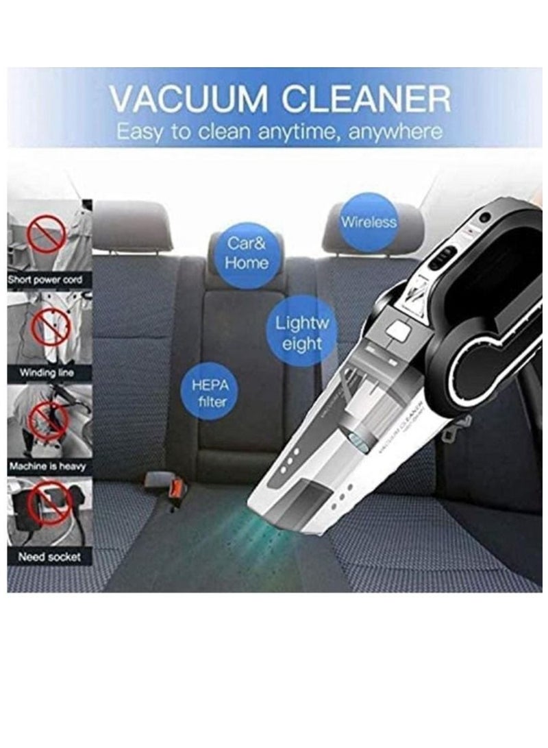 REBENUO 4-in-1 Car Vacuum Cleaner Handheld Vacuums Multifunction Car Vacuums Cleaner with Searchlight Tire Pressure Gauge and Car Inflator 120W DC 12V Up to 6500Pa Powerful Suction for Wet and Dry - Image 3