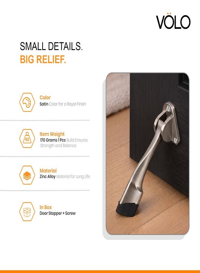 Volo Premium Door Stopper for Home/Door Stoper/Door Stoppers Rubber Powerful Working with Screws, Suitable for All Doors Home/Office/Commercial/Hotels. (Size- 5")(Model : Fish) (Satin, 1) - Image 5