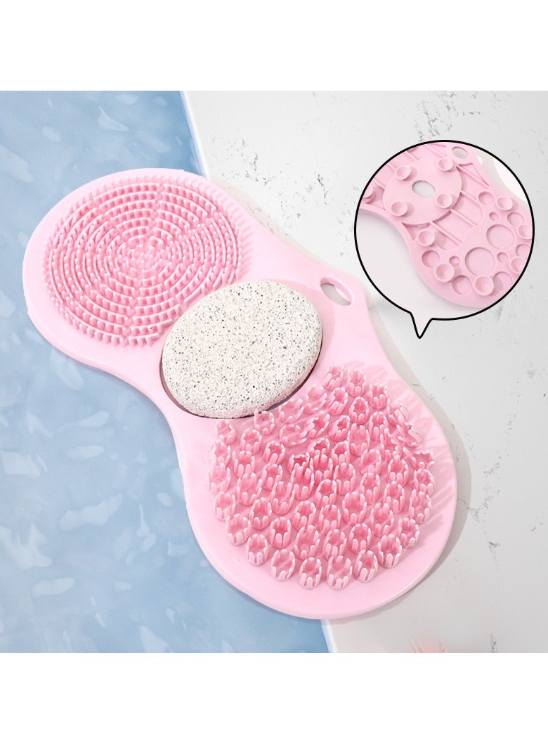 general Bathroom foot sole acupressure pad massage mat small winter bamboo shoots grinding stone exfoliating artifact volcanic stone foot rubbing board (pink) - Image 1