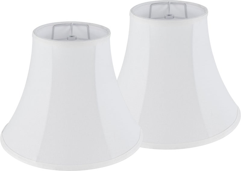 JERHOUS White - Ivory Bell Lamp Shades Set of 2 Medium Lamp Shade 6.7``Top x 13``Bottom x 10``High(Spider) Traditional Lampshade for Table Lamp & Bedside Lamp - Replacement Lampshade By JERHOUS - Image 1