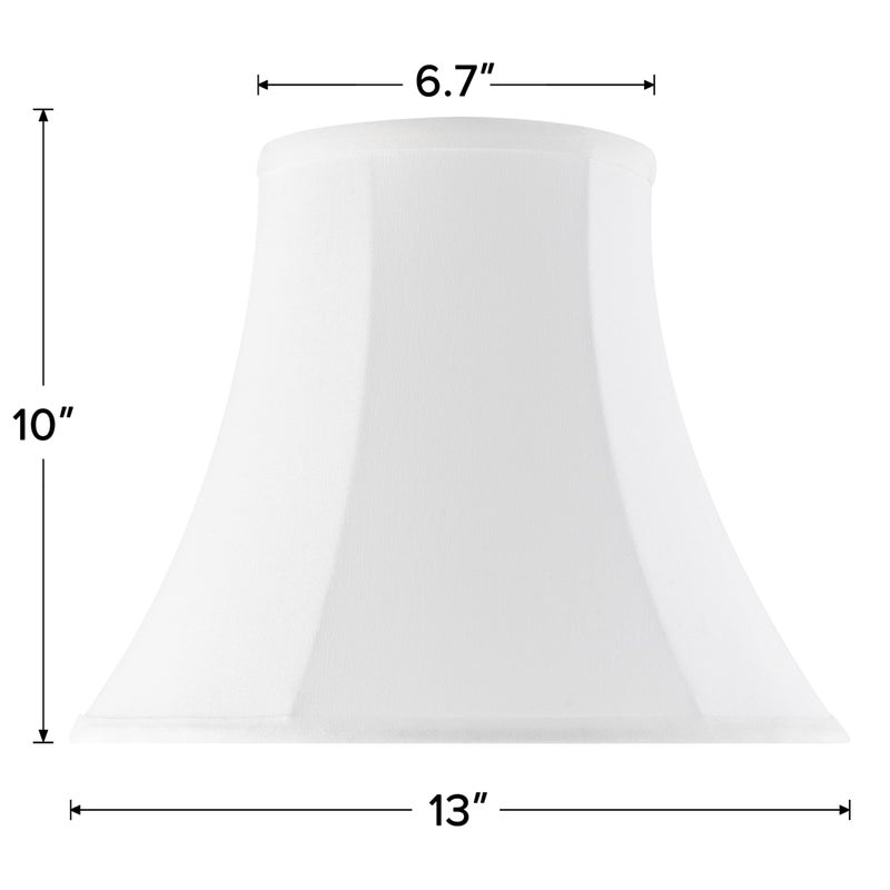 JERHOUS White - Ivory Bell Lamp Shades Set of 2 Medium Lamp Shade 6.7``Top x 13``Bottom x 10``High(Spider) Traditional Lampshade for Table Lamp & Bedside Lamp - Replacement Lampshade By JERHOUS - Image 4