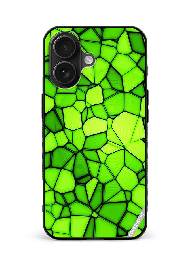 COVERSCART Protective Case Cover For Apple iPhone 16 Green Abstract Design Multicolour
