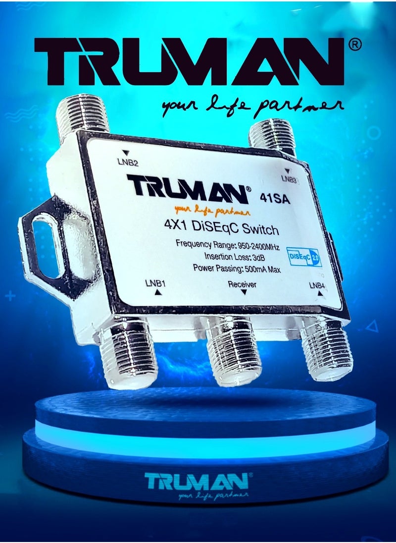 TRUMAN Truman - 41SA Diseqc Switch - 4 Ports - Silver  - Image 2