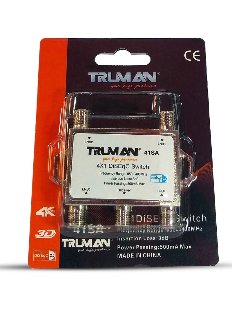 TRUMAN Truman - 41SA Diseqc Switch - 4 Ports - Silver  - Image 3