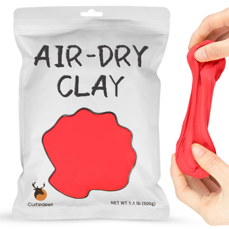 Cutedeer Red Air Dry Clay 11lb Foam Modeling Clay Soft Squishy Molding for Kids Adults Arts Crafts Project Slime Supplies11lb 1 Pack Red - Image 2