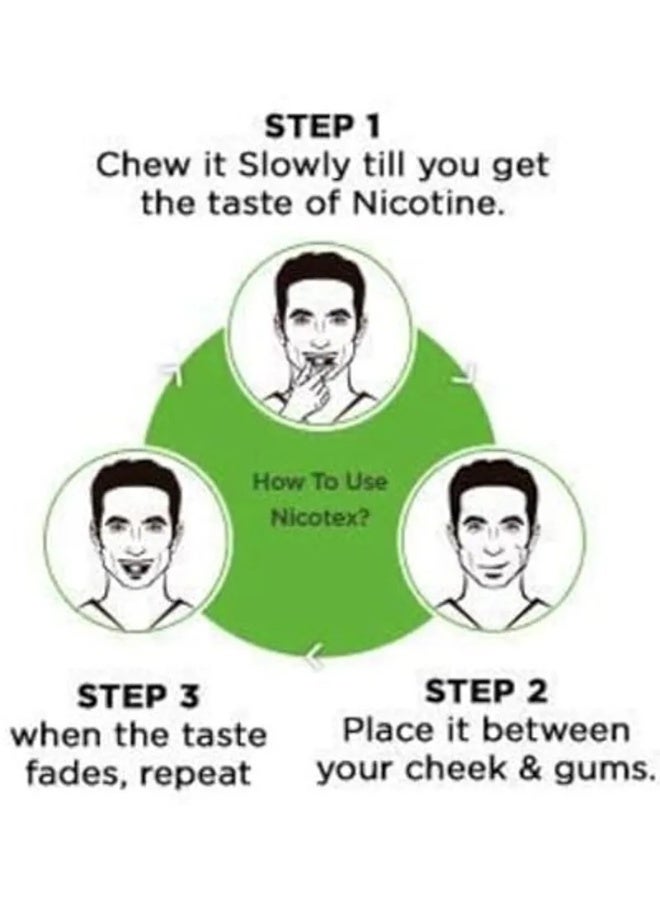 Cipla Nicotex Nicotine Sugar Free Cinnamon Gums 2mg | Helps to Quit Smoking | WHO - Approved Therapy | 12 Gums each pack | Pack of 1 - Image 2