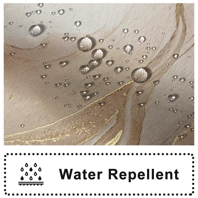 Ruelvth Brown Startain Modern Gray and Tan Marble Shower Stain for Bathroom Exthetic Ink Sequer Startain Waterproof Startain with Hooks 54 × 72 بوصة - Image 2