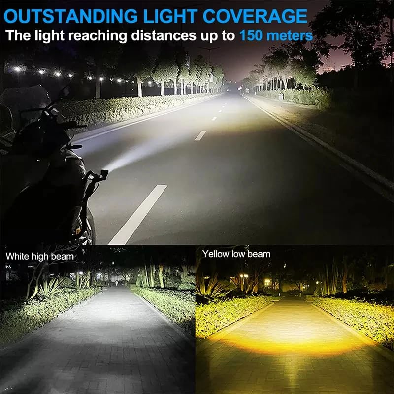 Autozap LIU HJG Waterproof Y Shape Style Laser Beam Driving LED Fog Light Universal For All Motorcycle, Bike, Cars Projector Light 2 Color White & Yellow Spot Beam (Pack Of 2, 12V Dc 40W) - Image 2