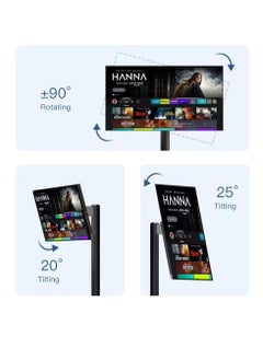Generic Portable 21-Inch UHD 4K Touch Screen Monitor with Mobile Stand & Lifter ,Built-in Battery ,360° Rotation ,Floor Stand ,Full Movement Display ,Compatible with Play Store for Home, Office & Presentations  - Image 4