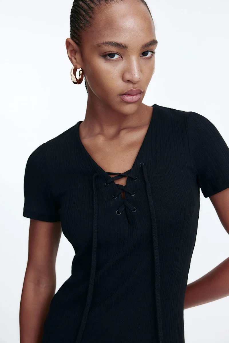 H&M Lacing-detail bodycon dress