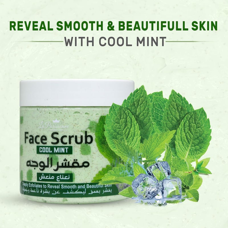ECOLYTE+ La Parisienne Cool Mint Face Scrub - 500 ml Exfoliating Scrub for Smooth and Beautiful Skin - Image 4