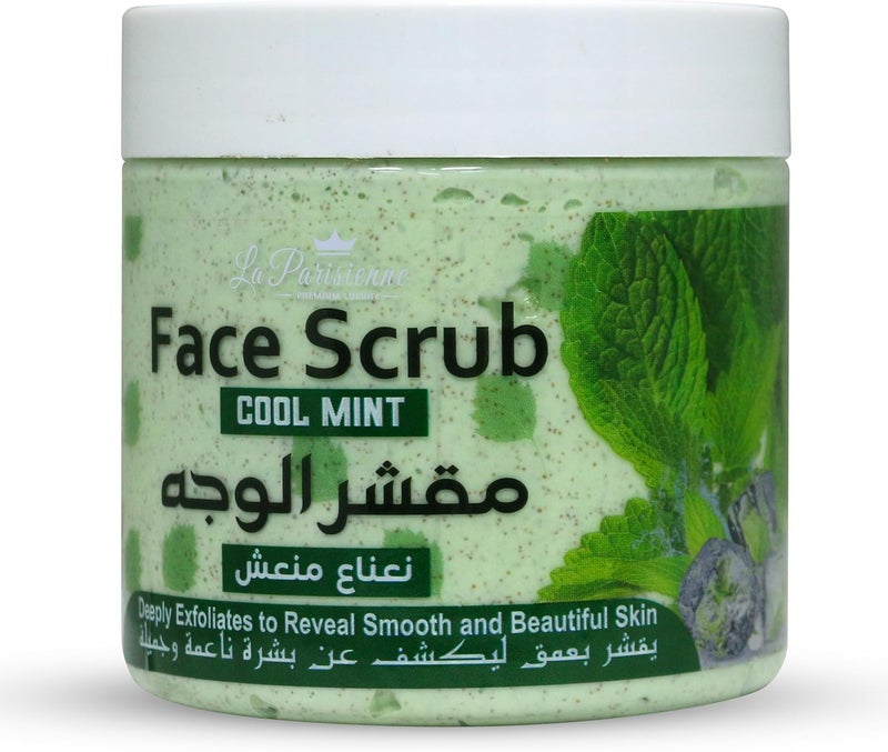 ECOLYTE+ La Parisienne Cool Mint Face Scrub - 500 ml Exfoliating Scrub for Smooth and Beautiful Skin - Image 1