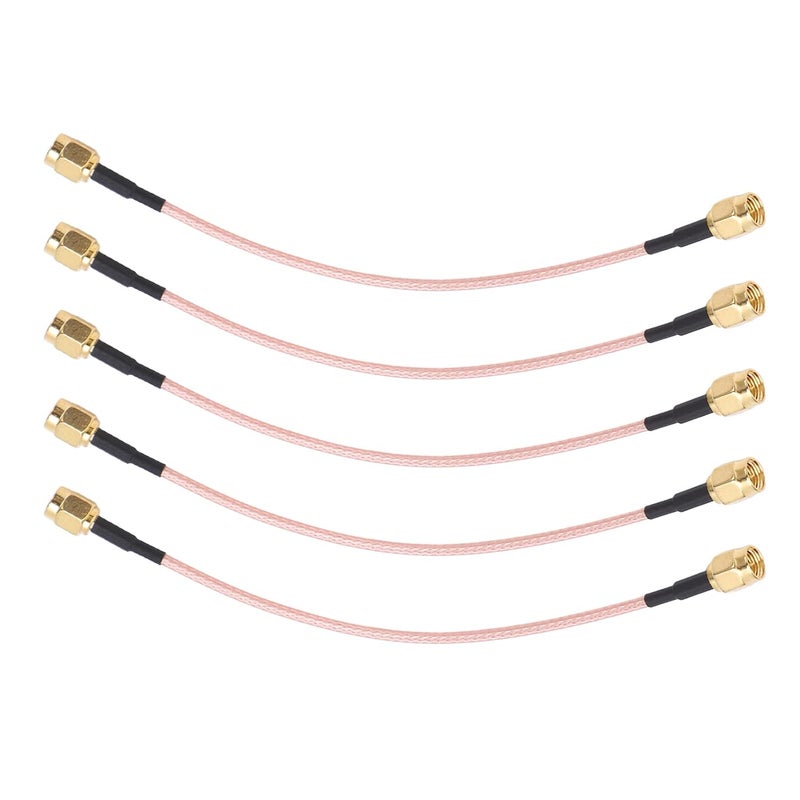 5Pcs RF Coaxial Cable SMA J to SMA J, 50Ω Impedance Audio Connector, Double Shielded Extension Cord for GPS Hotspots, Industrial Use with Low Loss, TFL - Image 1