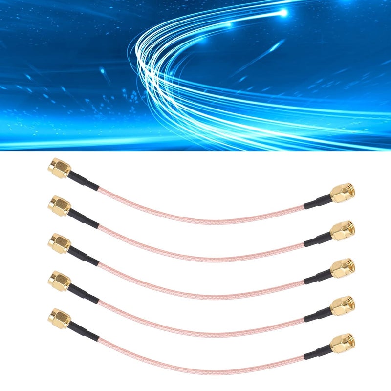 5Pcs RF Coaxial Cable SMA J to SMA J, 50Ω Impedance Audio Connector, Double Shielded Extension Cord for GPS Hotspots, Industrial Use with Low Loss, TFL - Image 4