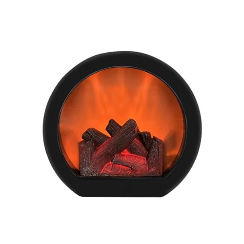 Ragyzity Decorative Flameless Portable LED Lanterns, Fireplace Light with LED Simulation Log Flame Effect, Touch Switch Simulation Flame for Home Christmas Decor - Image 1
