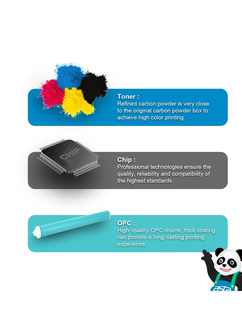 ASTA 1415 Toner CE320A CE321A CE322A CE323A 128A Color Toner Cartridge Compatible For HP LaserJet CP1525n CP1525nw CM1415fnw Printer Office 128 CE E 320 321 322 323 A - Image 4