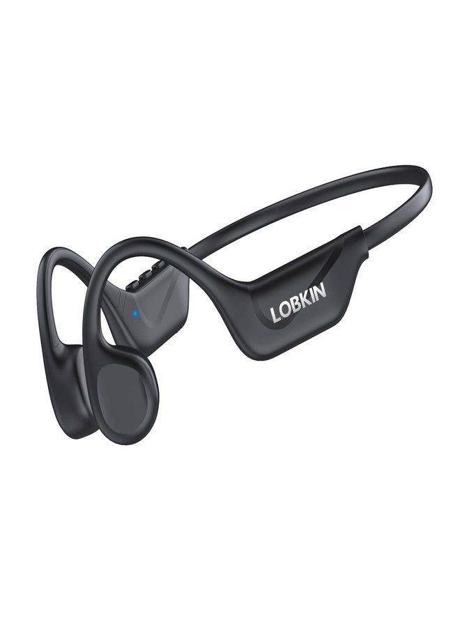 LOBKIN Bone Conduction Headphones Bluetooth 5.4, Open Ear Headphones with Mic, Wireless, 10H Playtime, IPX5 Waterproof Sports Headphones for Running, Ski, Cycling, Workout, Black - Image 1