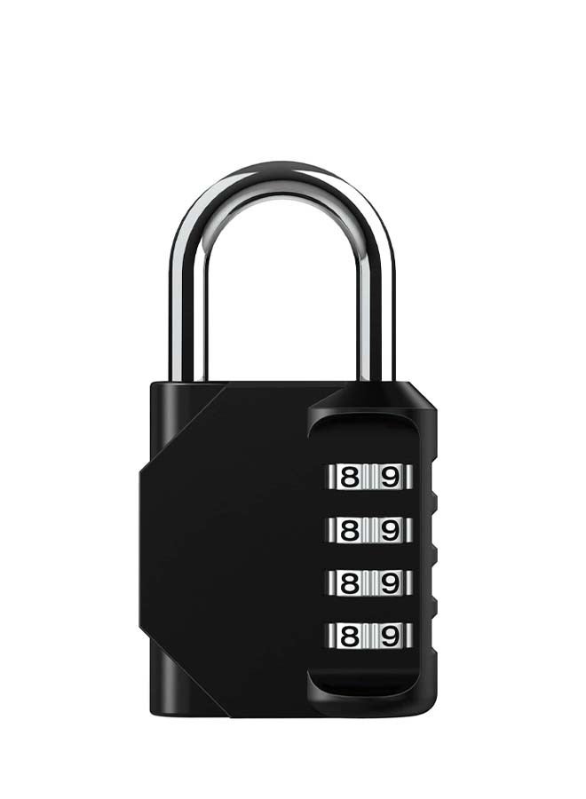 VIUAUAX قفل تركيبة للخزانة، قفل تركيبة متين مكون من 4 أرقام، قفل خارجي مقاوم للماء مكون من 4 أرقام، أقفال تركيبة للأمتعة، للمدرسة، الصالة الرياضية، الرياضة، السياج، صندوق الأدوات، البوابة، الحقيبة، الأماكن الخارجية، تخزين بمشبك (أسود) - Image 1
