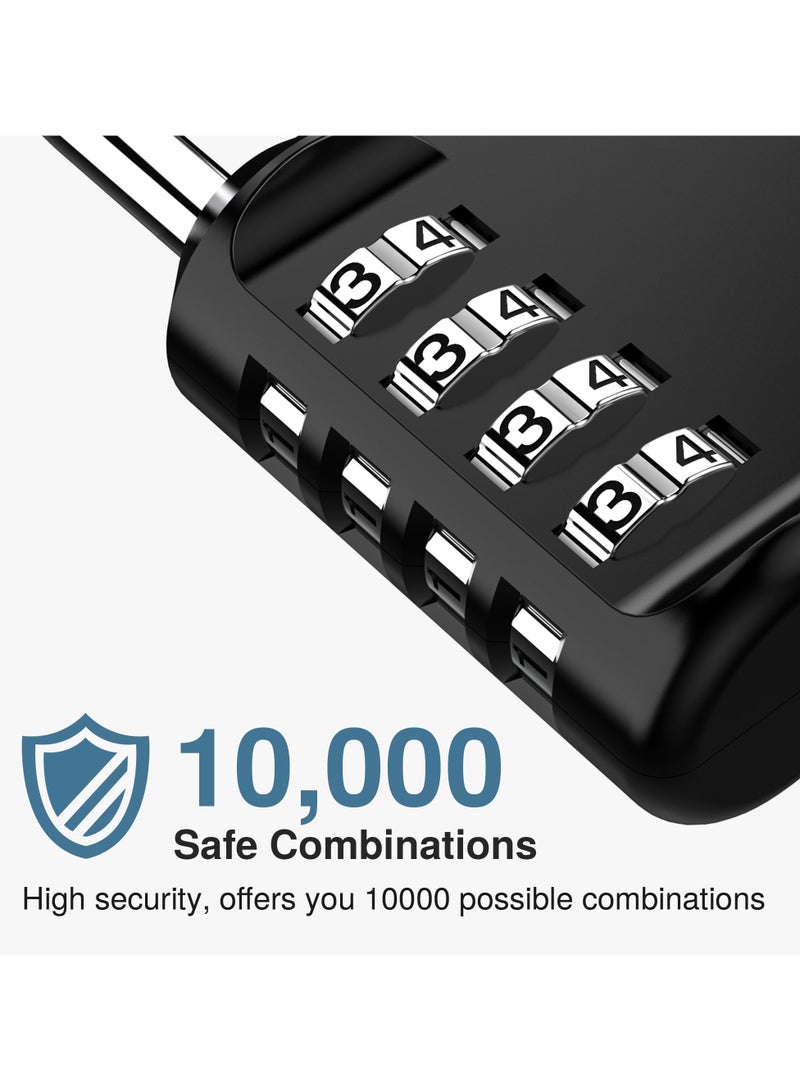 VIUAUAX قفل تركيبة للخزانة، قفل تركيبة متين مكون من 4 أرقام، قفل خارجي مقاوم للماء مكون من 4 أرقام، أقفال تركيبة للأمتعة، للمدرسة، الصالة الرياضية، الرياضة، السياج، صندوق الأدوات، البوابة، الحقيبة، الأماكن الخارجية، تخزين بمشبك (أسود) - Image 3