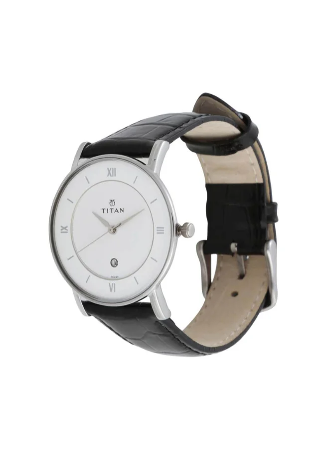 تيتان Men Analog Round Shape Leather Wrist Watch - 9162SL04 - 42.55 Mm
