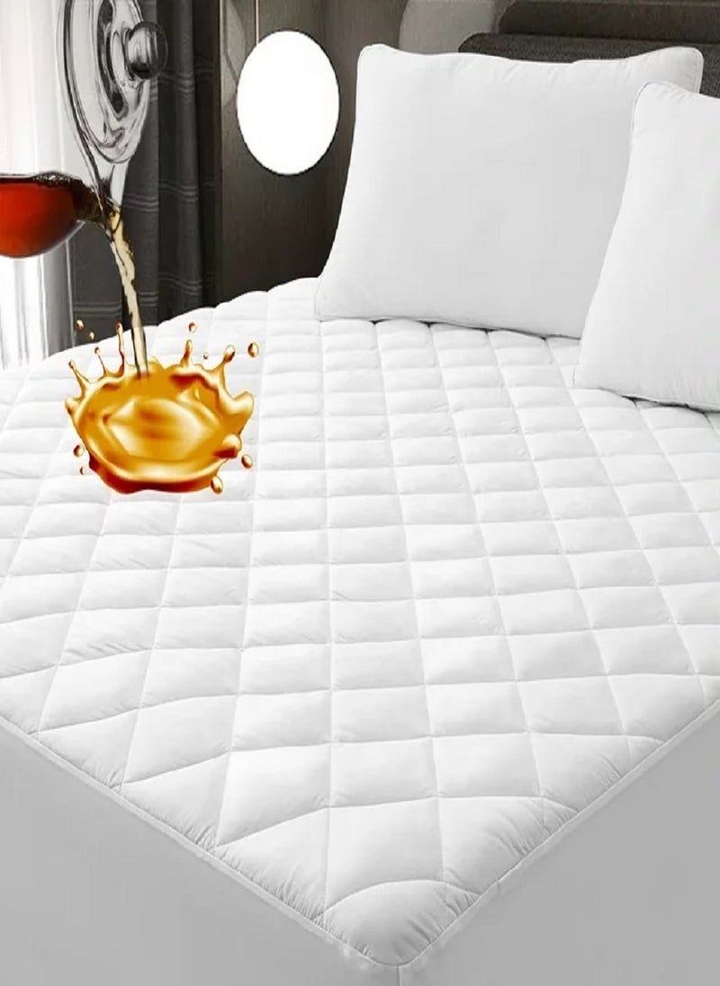 Quilted Mattress Protector Bed Topper Cover Extra Deep 120X200+20cm - Image 1
