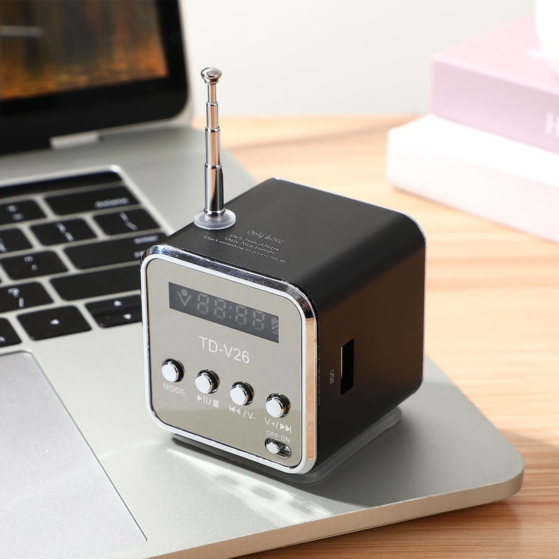 Hemobllo USB Music Player: Mini Speaker Digital Music Player MP3, Support Micro USB Disk, with Led Display for Outdoor Travel and Listening (Black) - Image 1