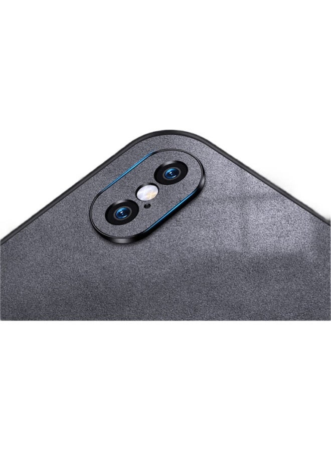 Shangsu Iphone X/Xs Case, Shockproof Full Camera Protection Soft Shell, Simple Luxury Lambskin Silicone Outer Case For Women And Men, Black Leather Cover - Image 3