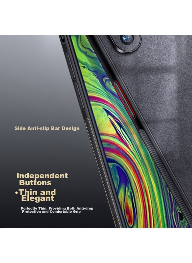 Shangsu Iphone X/xs Case, Shockproof Full Camera Protection Soft Shell, Simple Luxury Lambskin Silicone Outer Case For Women And Men, Black Leather Cover - Image 5