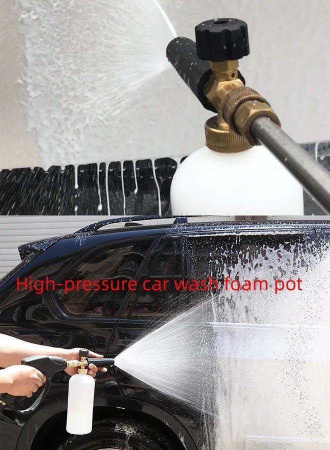 NIBEMINENT Foam Cannon with 1/4 Inch Quick Connector, 1 Liter, 5 Pressure Washer Nozzle Tips，High Pressure Car Wash Foam Pot  - Image 2