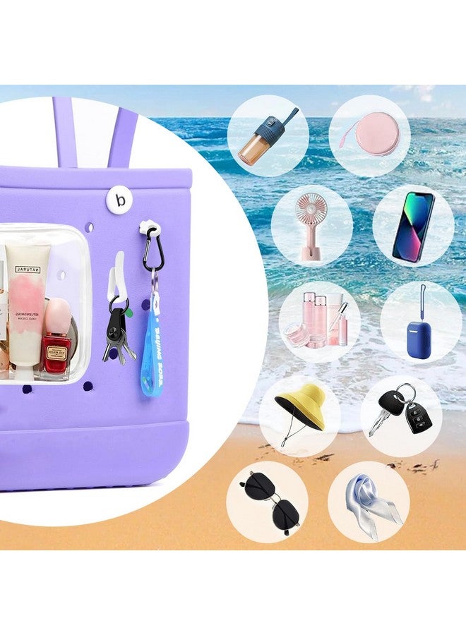 Everfunny 2 Packs Clear Bogg Beach Tote Bag With 2 Pack Insert Hooks Accessories For Bogg Bags Travel Makeup Clean Toiletry Brush Organizer Cosmetic Divider Storage Inner Pouch - Image 3