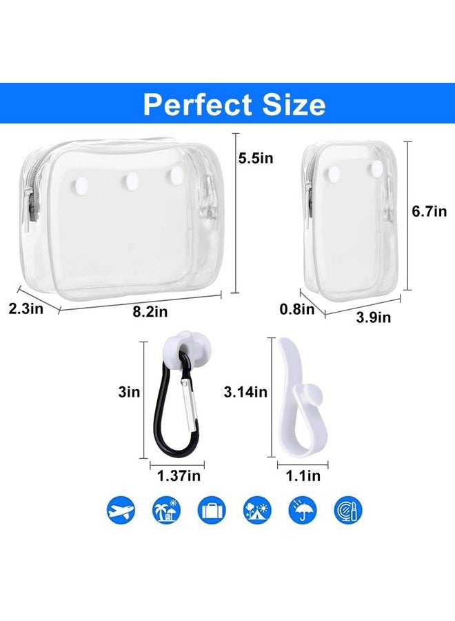 Everfunny 2 Packs Clear Bogg Beach Tote Bag With 2 Pack Insert Hooks Accessories For Bogg Bags Travel Makeup Clean Toiletry Brush Organizer Cosmetic Divider Storage Inner Pouch - Image 4