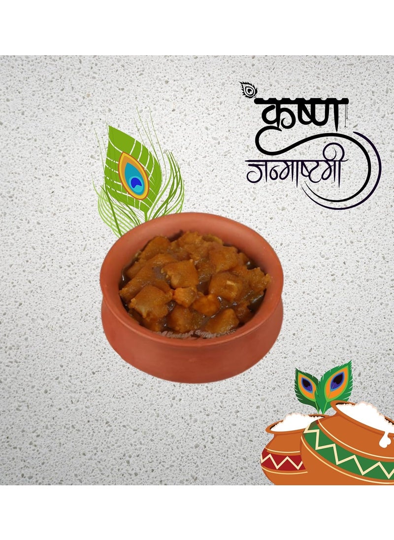 Terra Charms Terra Charms Clay Handi for Festive Handi Celebrating Krishnas Birth Clay Pot Serving Pot Hand Craft Handi for Making Makhan Mishri Bhog Parsadm 1L Capacity  - Image 4