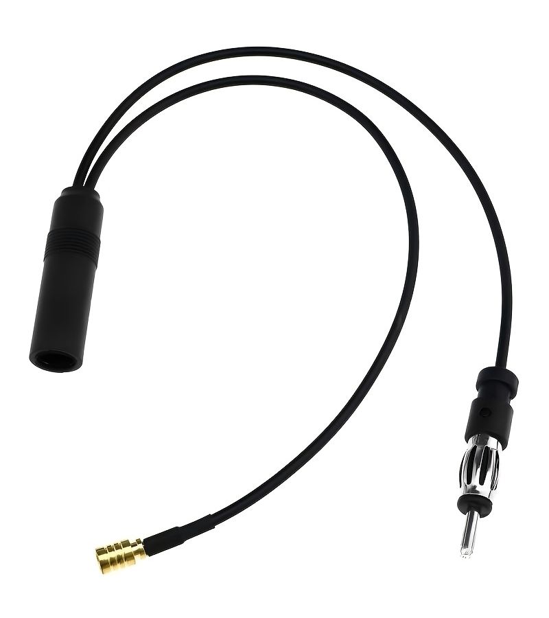 Car Radio Antenna Splitter 1 To 2 Adapter Black DIN To DIN And SMA Connector Vehicle FM AM DAB Radio Signal Distributor Cable - Image 3