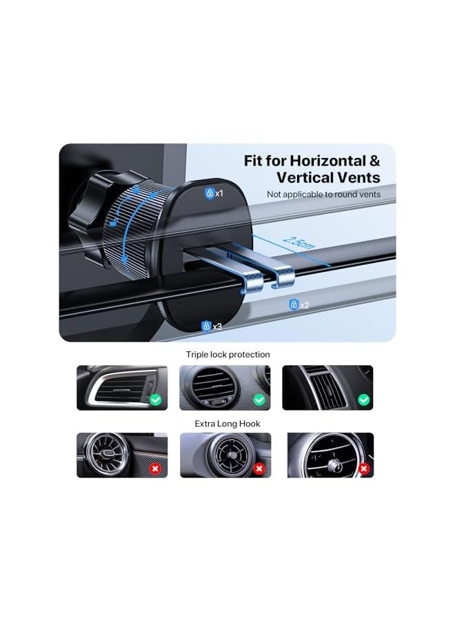 Miracase Car Phone Holder [Super Stable & Strong Suction Cup] Phone Holder Car for Dashboard & Windscreen & Air Vent & Desk [4 in 1] Mobile Holder for Car Compatible with All Smartphones - Image 4