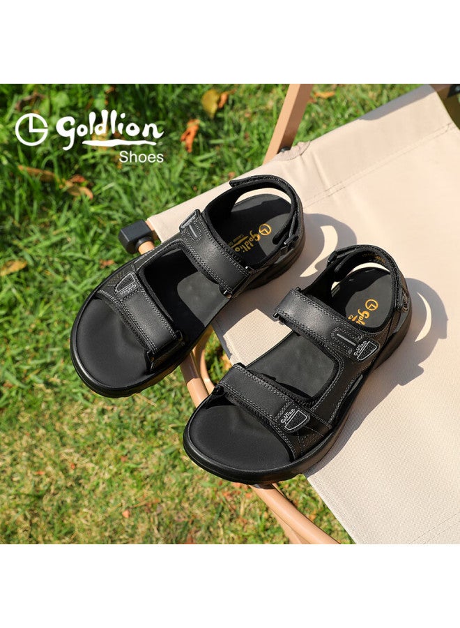 Goldlion Men's Shoes, Summer New Style Men's Sandals, Lightweight Comfortable Outdoor Beach Shoes, G596520048aaf, Black, Size 40 - Image 1