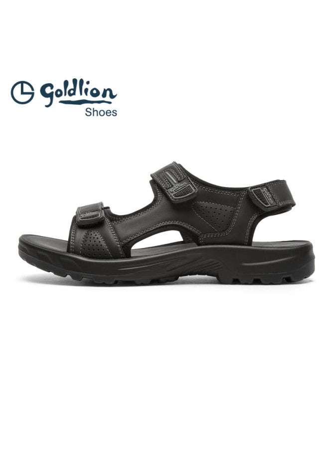 Goldlion Men's Shoes, Summer New Style Men's Sandals, Lightweight Comfortable Outdoor Beach Shoes, G596520048aaf, Black, Size 40 - Image 4