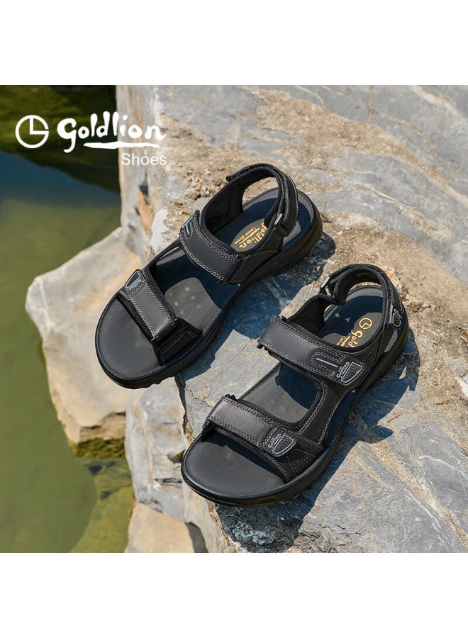 Goldlion Men's Shoes, Summer New Style Men's Sandals, Lightweight Comfortable Outdoor Beach Shoes, G596520048aaf, Black, Size 40 - Image 2