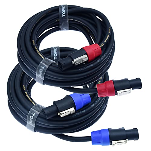 Arklove Speak on 2Pack Pro Speakon to Speakon Male Speaker Gauge Wire Lock Cable Pair 15 AWG Professional Audio Cabl Cord with Port Connector for para bocina de dj Stage Power Amplifier(2 Conductor, 10ft) - Image 1
