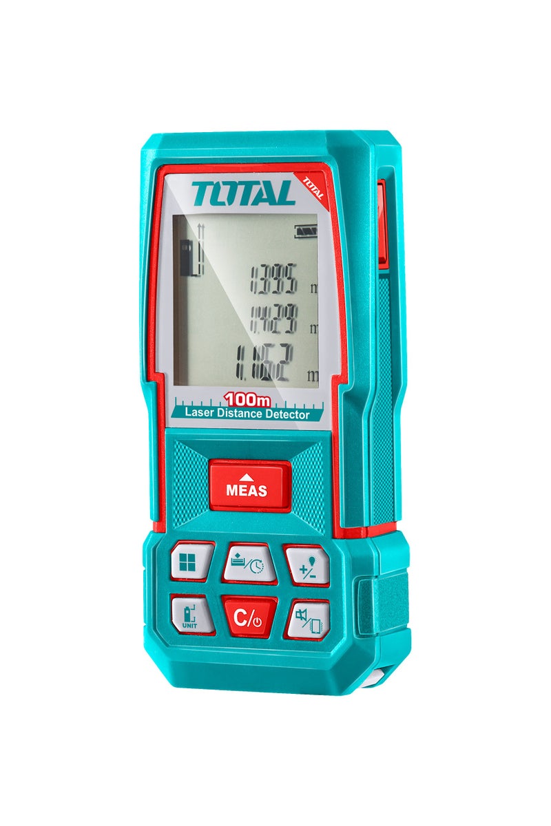 TOTAL TOTAL Digital Laser Distance Meter, 0.05-100m Range, Multi-Function Measurement with Case, Battery Powered 