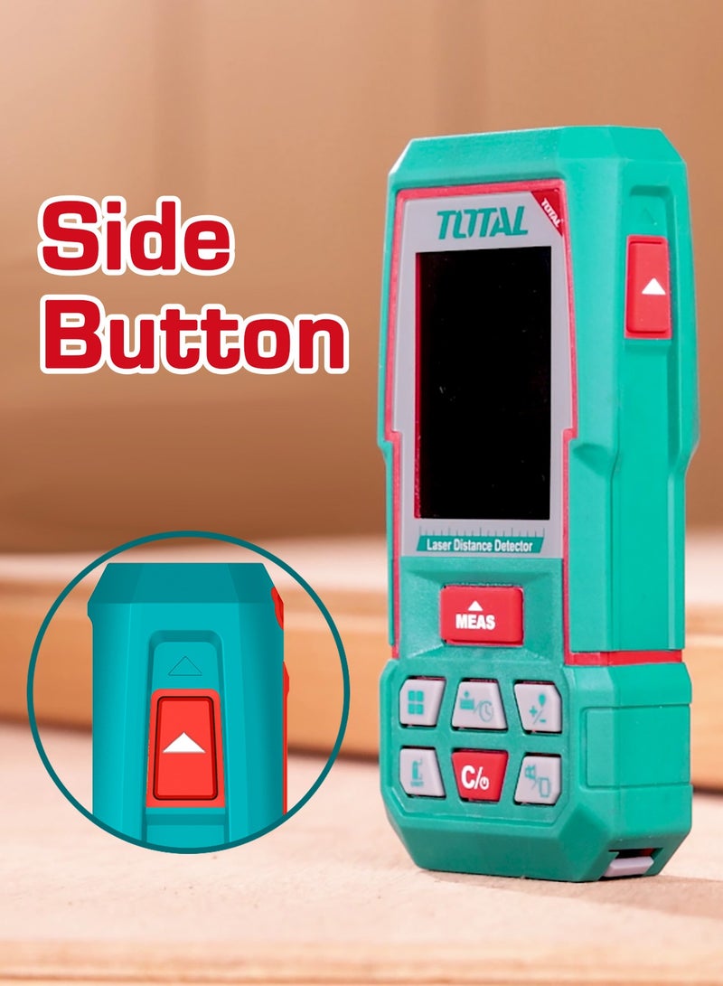 توتال جهاز قياس المسافات بالليزر الرقمي من توتال، مدى قياس من 0.05 إلى 100 متر، متعدد الوظائف، يأتي مع حقيبة، ويعمل بالبطارية - Image 2