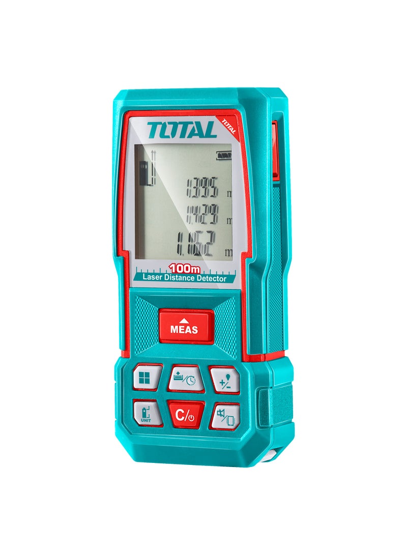 توتال جهاز قياس المسافات بالليزر الرقمي من توتال، مدى قياس من 0.05 إلى 100 متر، متعدد الوظائف، يأتي مع حقيبة، ويعمل بالبطارية - Image 1