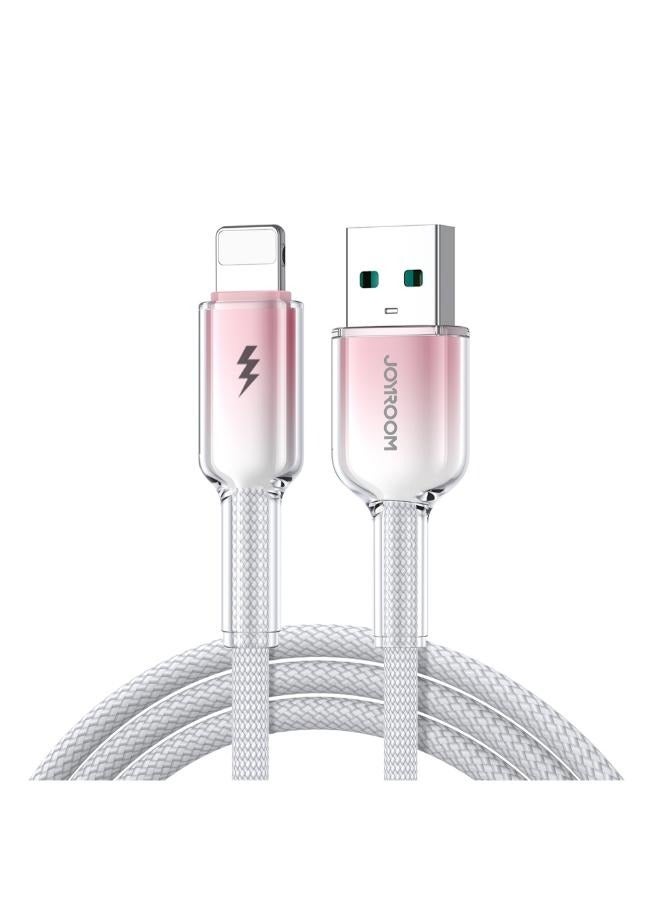 سلسلة كريستال واضحة سريعة شحن كابل البيانات USB-A to Lightning  S-A42 - Image 1